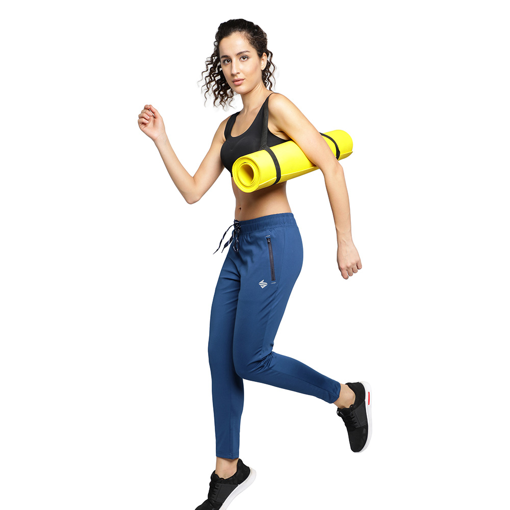 6 - John Ally Women's Gym Track Pant Zipper Pocket with Anti-Microbial Technology,  Berlin Blue  XL 