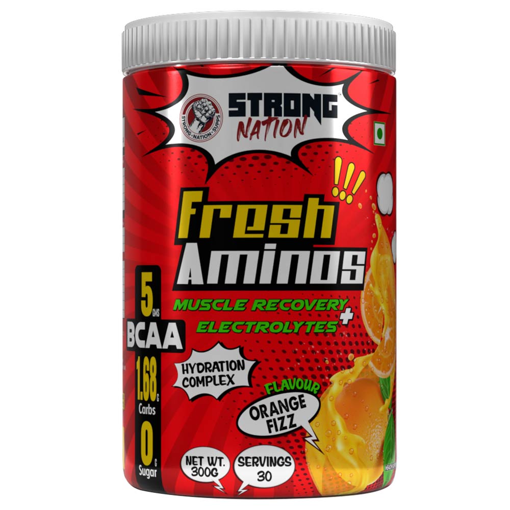 1 - Strong Nation Supps Fresh Aminos,  0.66 lb  30 Servings  Orange Fizz 