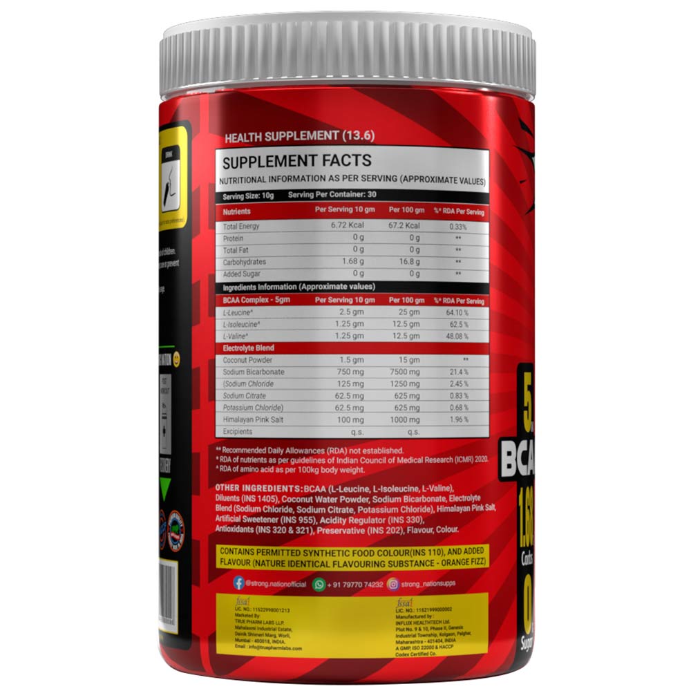 2 - Strong Nation Supps Fresh Aminos,  0.66 lb  30 Servings  Orange Fizz 
