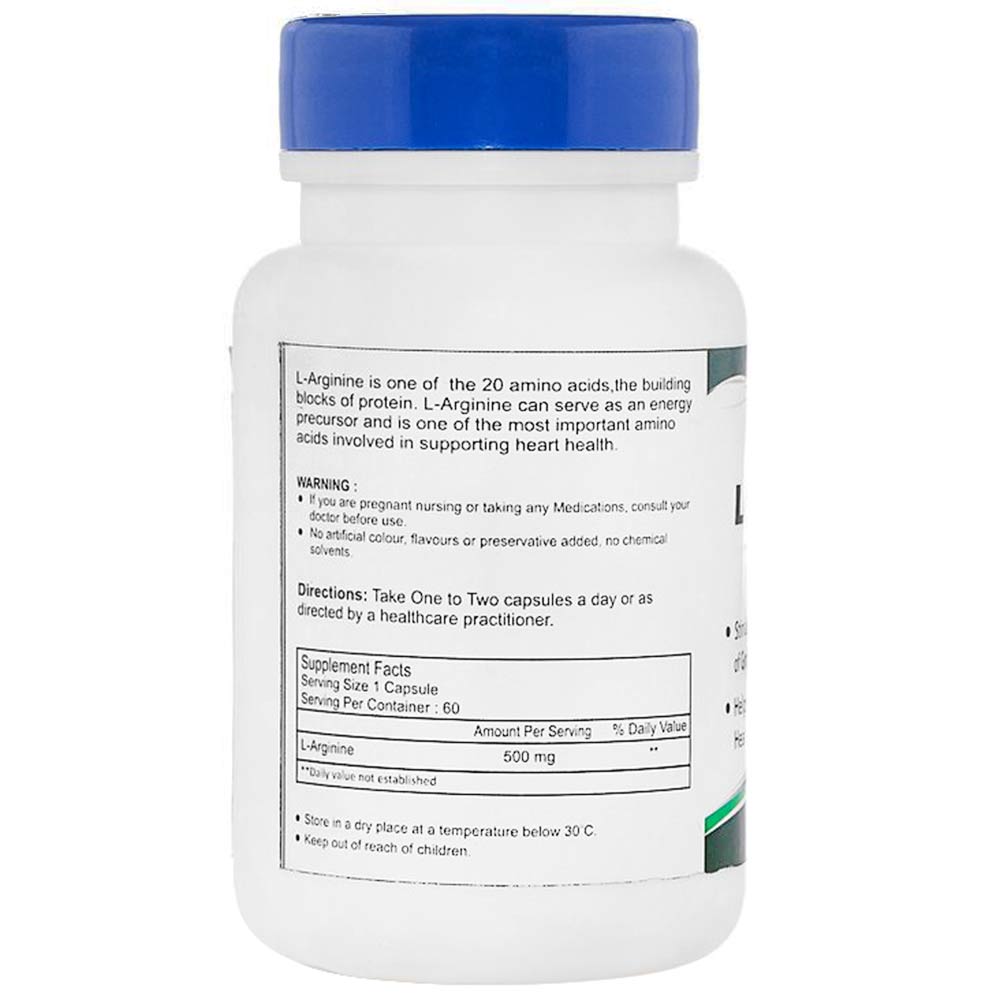 Healthvit L-Arginine (500mg),  60 capsules 