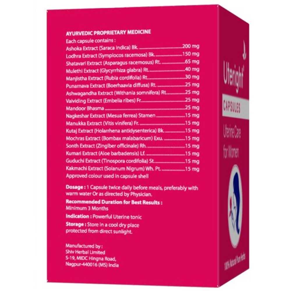 3 - Uteright Uterine Care for Women,  10 capsules  Unflavoured (Pack of 2) 