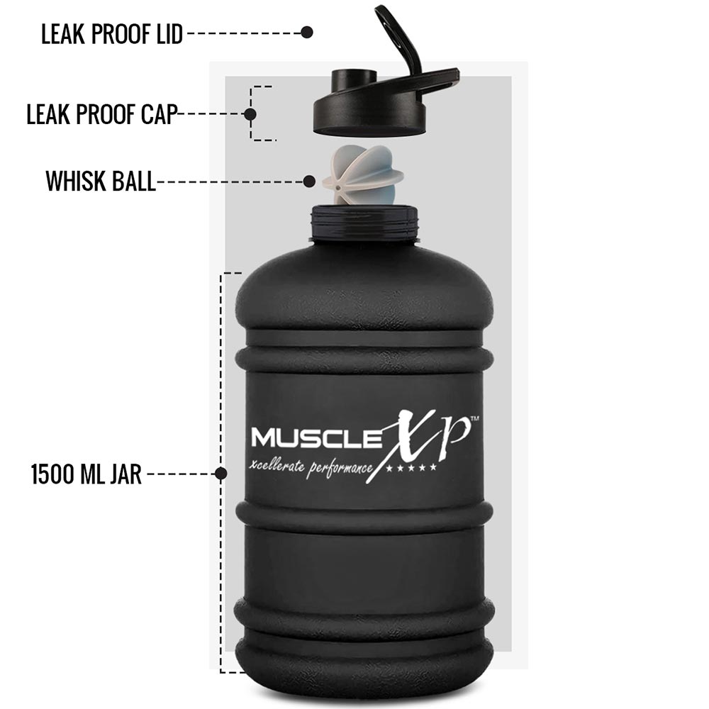 2 - MuscleXP BoldXP Gallon Water Bottle,  Black  1.5 L 