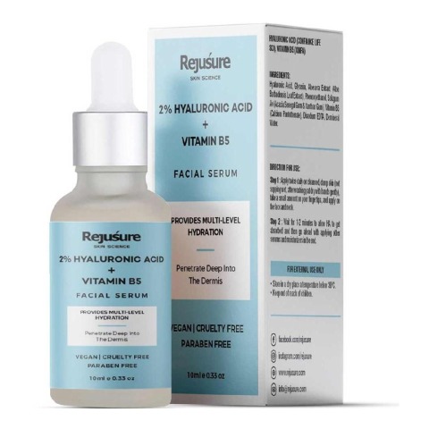 1 - Rejusure 2% Hyaluronic Acid + Vitamin B5 Facial Serum,  10 ml  for Dry & Normal Skin 