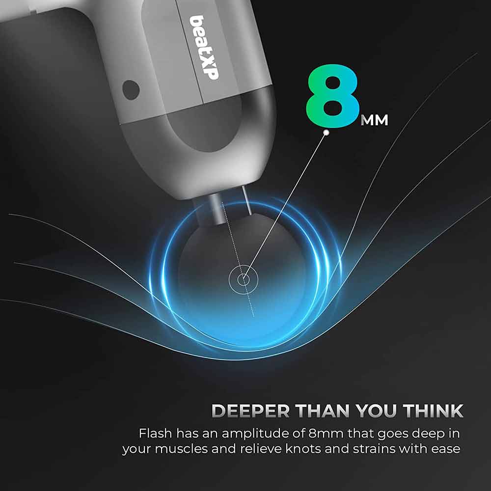 2 - beatXP Flash Deep Tissue Massage Gun,  Glossy Silver 