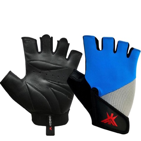 KOBO Gym Gloves (WTG-16),  Blue, Grey & Black  Large 