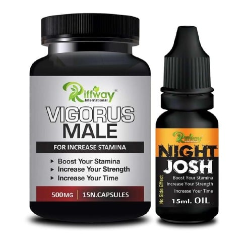Riffway Vigorus Male 15 Capsules & Night Josh Oil 15 ml Combo,  2 Piece(s)/Pack 