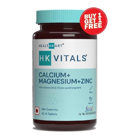HealthKart HK Vitals Calcium with Mag Zinc & Vit D3, 90 tablet(s) Unflavoured
