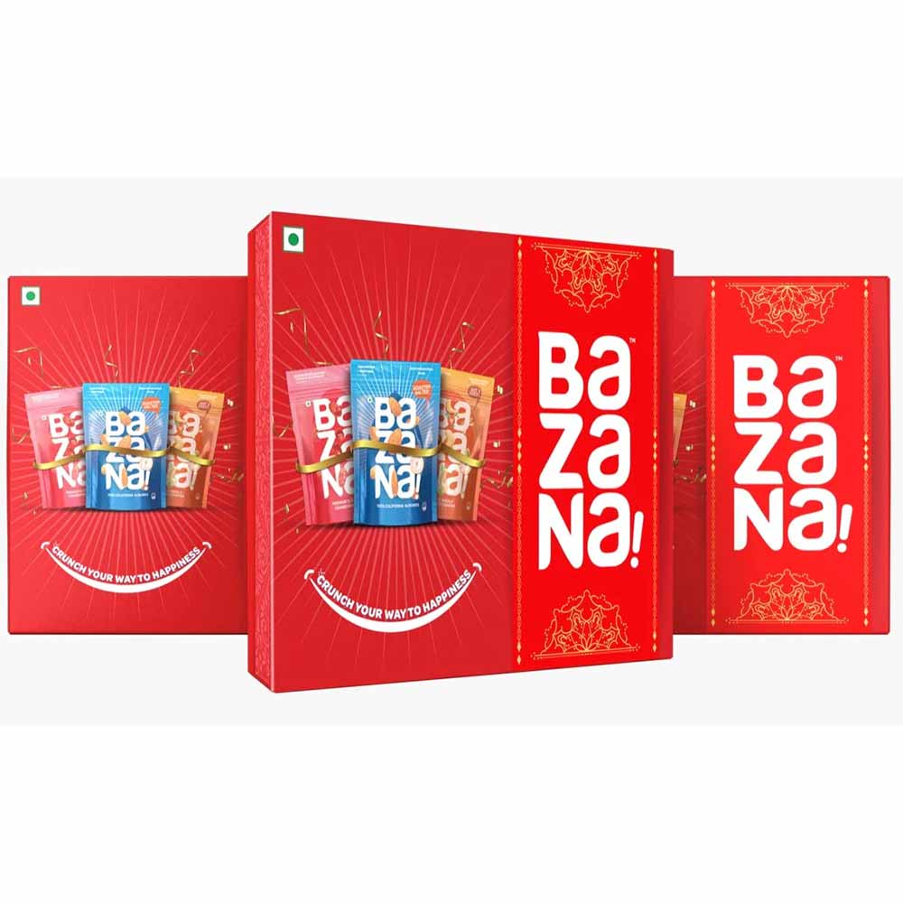 Bazana Roasted Salted Cashew, Almonds & Cranberry Gift Pack,  Unflavoured  3 Piece(s)/Pack 