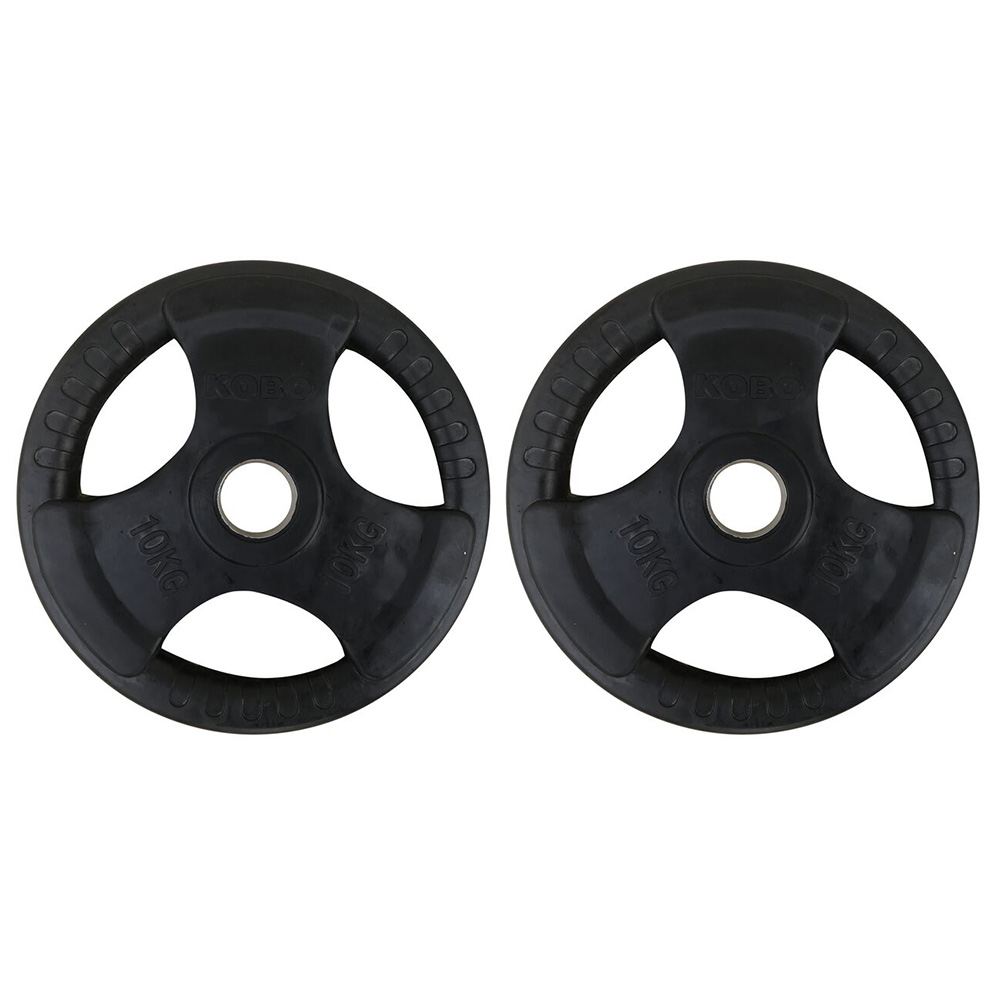 KOBO Premium Quality Rubber Coated Olympic Plate 51mm,  Black  10 kg 