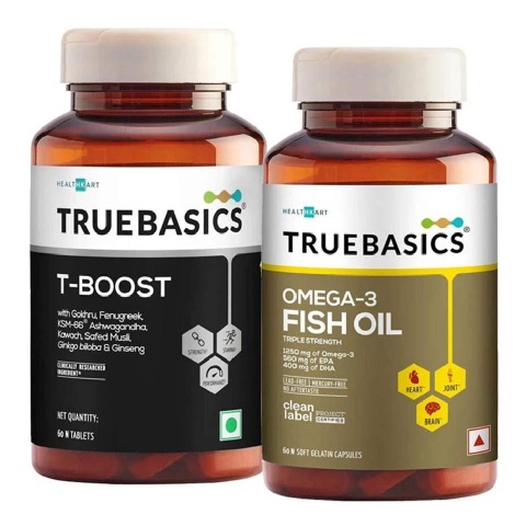 TrueBasics Fish Oil & T Boost 60 Tablets Combo