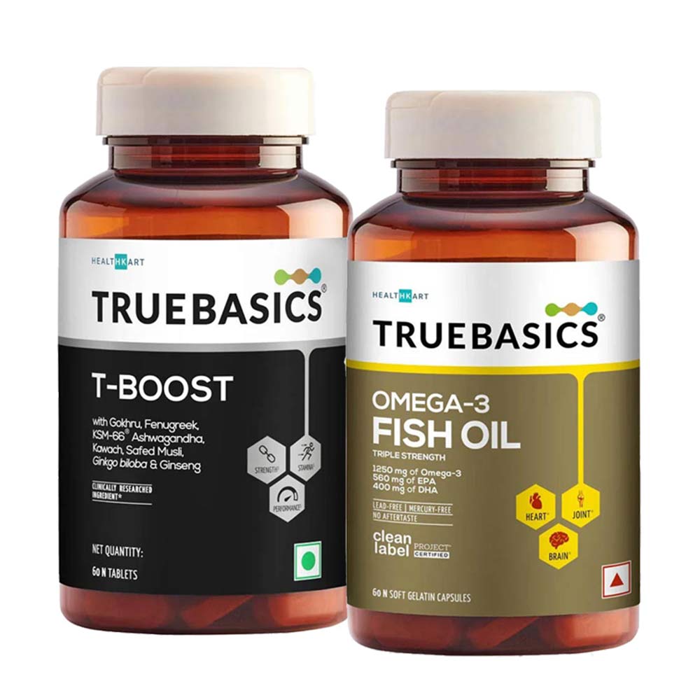 TrueBasics Fish Oil & T Boost 60 Tablets Combo