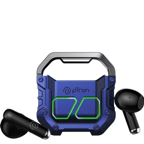 1 - Ptron Bassbuds Xtreme TWS,  Blue & Black 