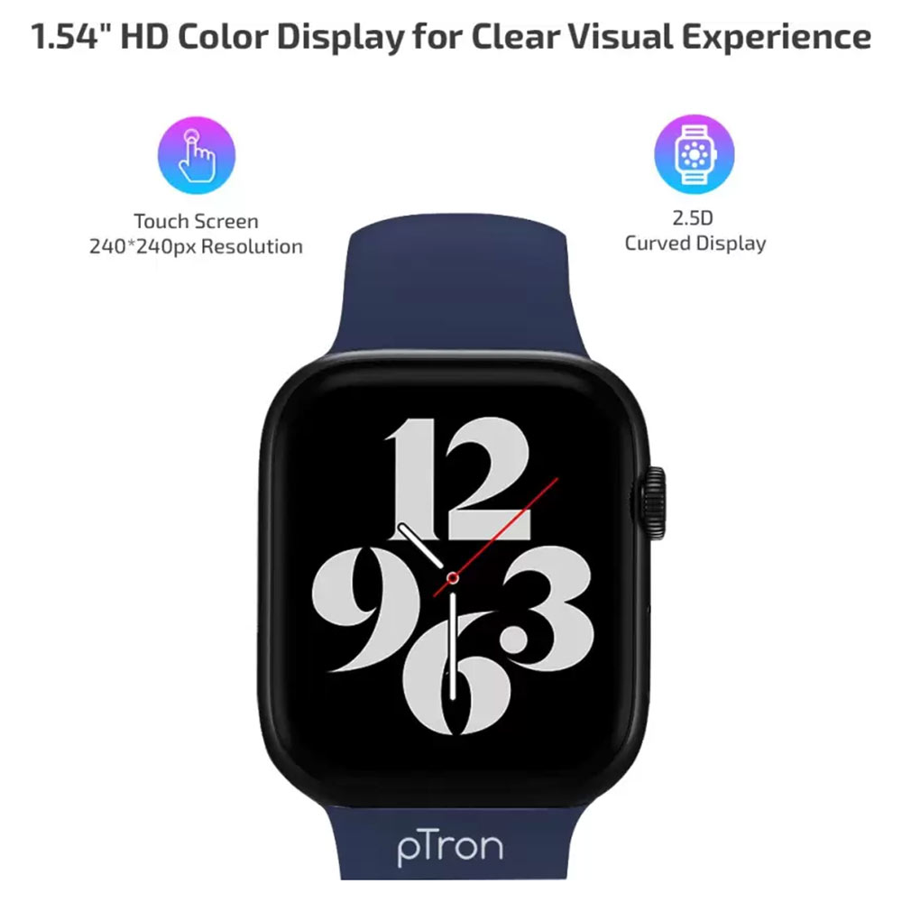 3 - Ptron Pulsefit P261 Smartwatch,  Blue  Free Size 