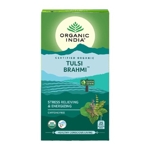 1 - Organic India Tulsi Brahmi Tea,  Unflavoured  25 Piece(s)/Pack 