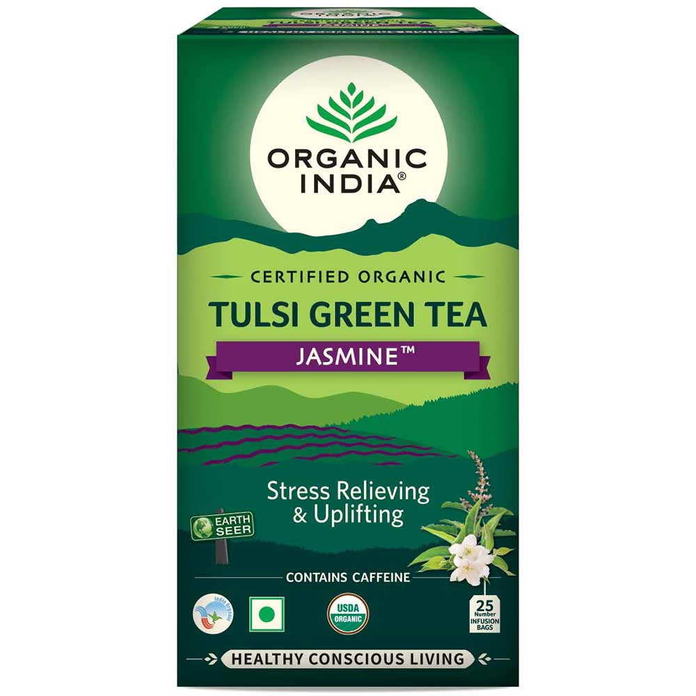 1 - Organic India Tulsi Green Tea,  25 Piece(s)/Pack  Jasmine 