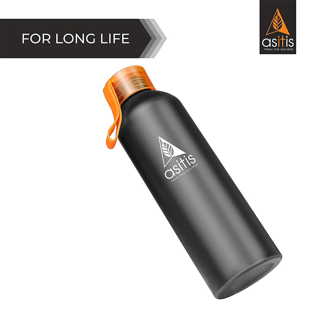 6 - Asitis Nutrition No Shortcuts Water Bottle,  Black  750 ml 