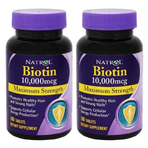 Natrol Biotin (10,000 mcg) Pack of 2,  100 tablet(s)  Unflavoured 