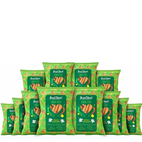 1 - SnackAmor Jowar Chips, Chilli Chataka (Pack of 12) 25 g