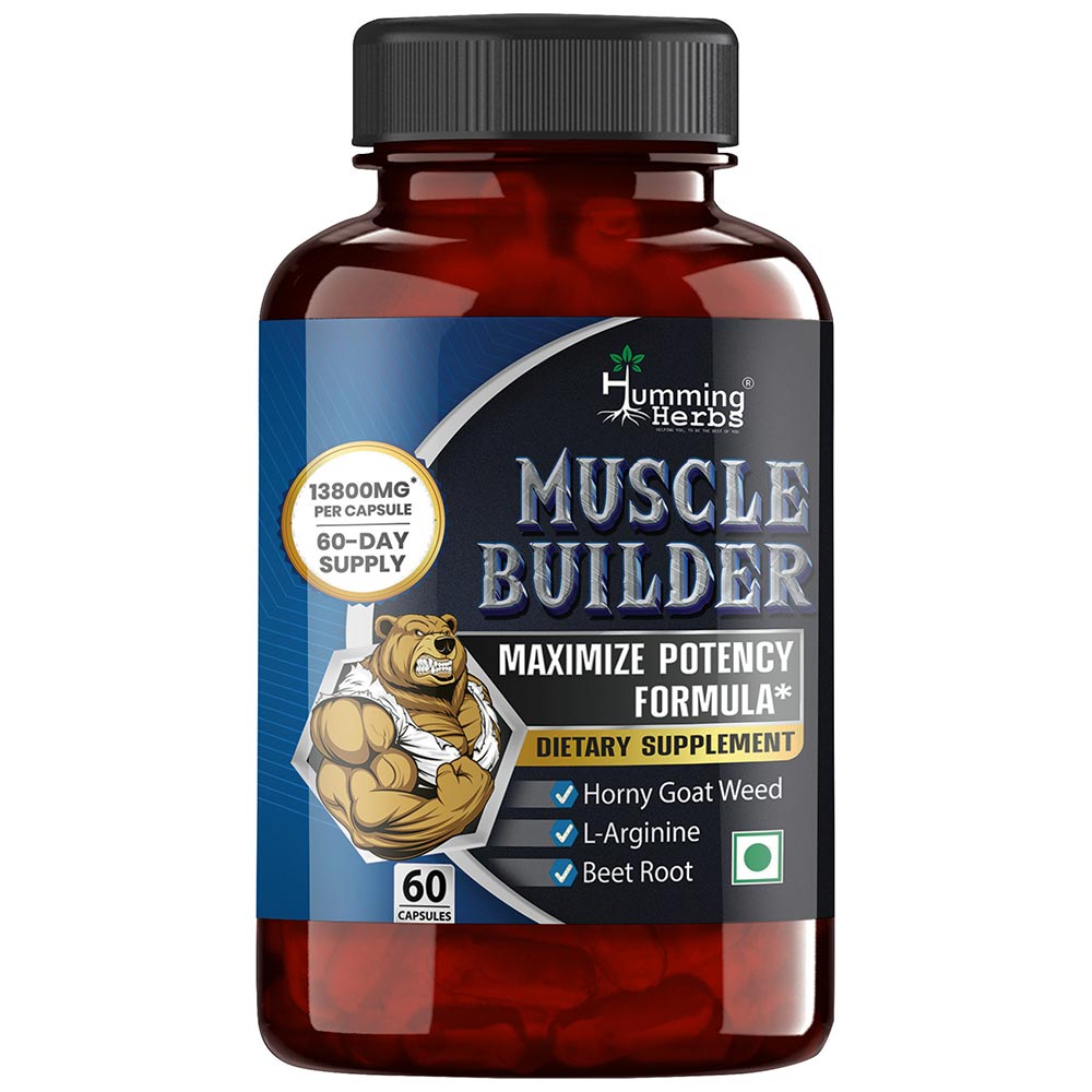 1 - Humming Herbs Muscle Builder 13800mg,  60 capsules 