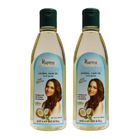 Kazima Jasmine Herbal Hair Oil, 100 ml All Hair Type (Pack of 2)