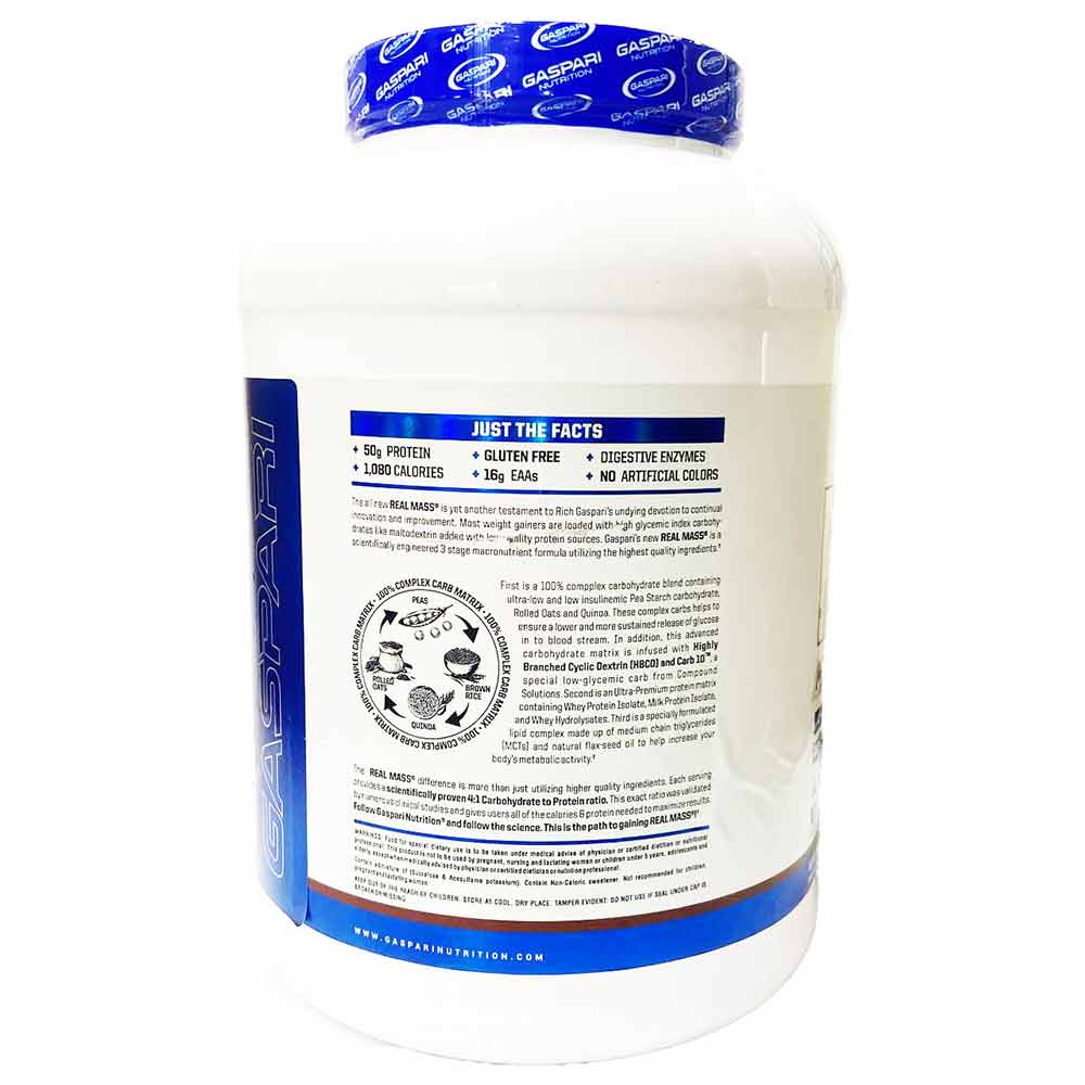 Gaspari Nutrition Real Mass Advanced Weight Gainer, Vanilla Milkshake, 12 Lbs - Perfect For Post-Workout Muscle Building