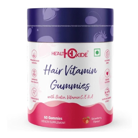 1 - Health Oxide Hair Vitamin Strawberry,  60 gummies 