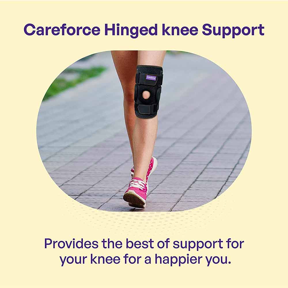 6 - Careforce Hinged Knee Support,  Black  Small-Medium 