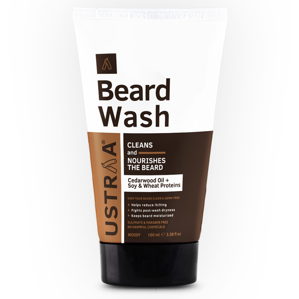 1 - Ustraa Beard Wash Woody,  60 ml  Cleanse Repair and Strengthens 