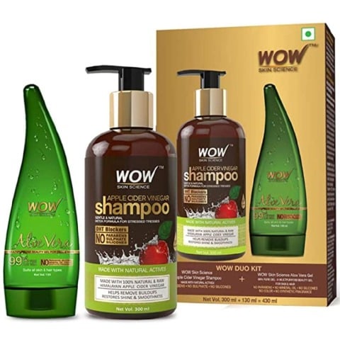 1 - WOW Skin Science Duo Kit,  2 Piece(s)/Pack  Apple Cider Shampoo + Aloe Vera Gel 