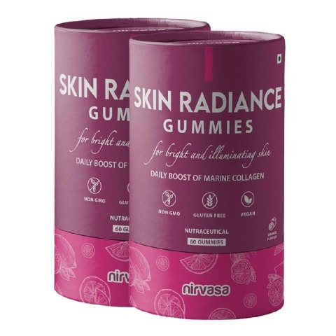 1 - Nirvasa Skin Radiance,  60 gummies  Orange ((Pack of 2) 