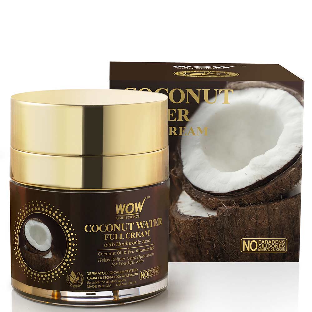 2 - WOW Skin Science Coconut Water Full Cream,  50 ml  with Hyaluronic Acid 