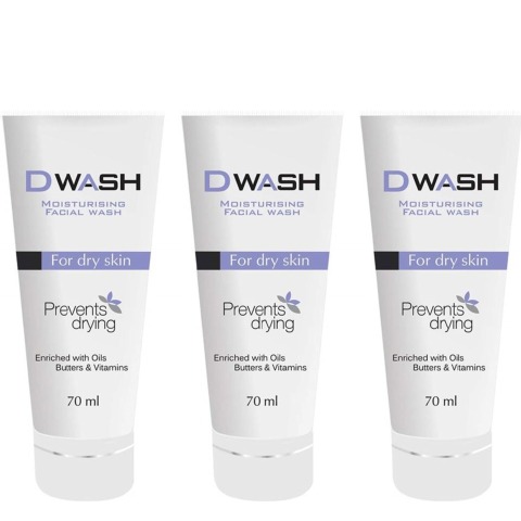 1 - Dwash Moisturising Facial Wash,  70 ml  for Dry Skin (Pack of 3) 