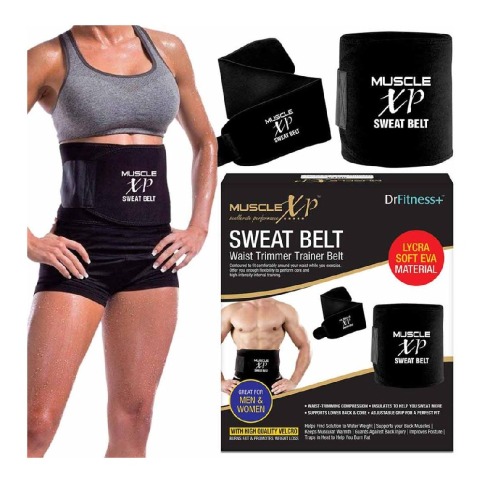 1 - MuscleXP Sweat Belt,  Black  46 inches 