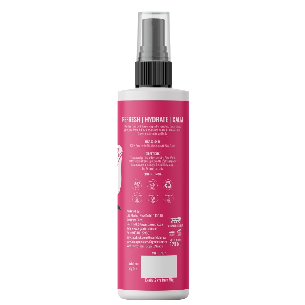 2 - Organix Mantra Kannauj Authentic Rose Water,  120 ml  Hydro Distilled 