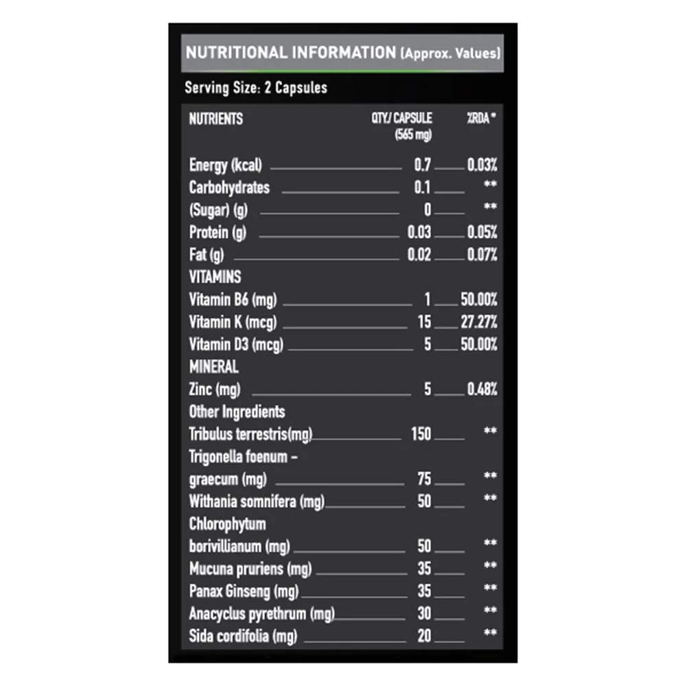 MuscleBlaze ZMA 60 tablets & MB-VITE Daily Multivitamin 30 tablets & Test Pro 60 capsules Combo