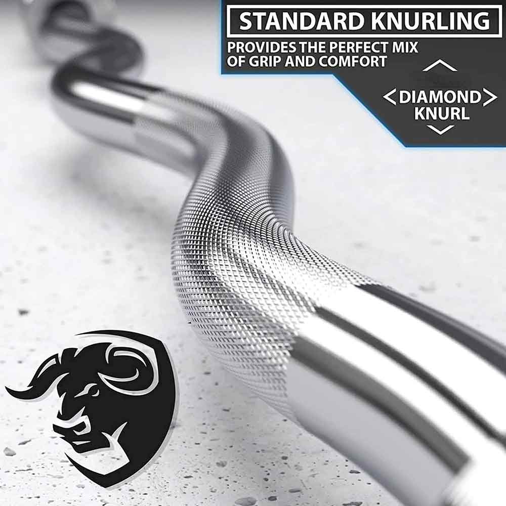 4 - BULLAR 4 Feet Olympic Barbell Rod,  Silver (Spring Lock) 