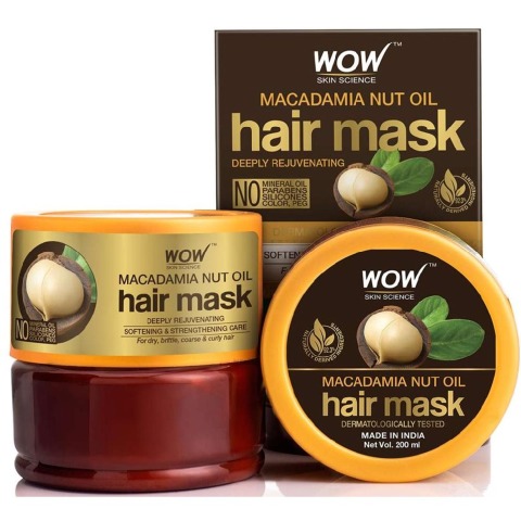 WOW Skin Science Macadamia Nut Oil Hair Mask,  200 ml  for Dry, Brittle & Coarse Hair 