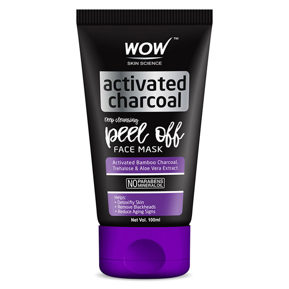 1 - WOW Skin Science Activated Charcoal Peel Off Face Mask,  100 ml  for All Skin Types 