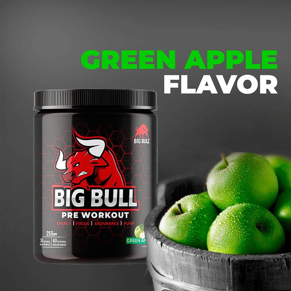 6 - Big Bull Pre Workout,  0.56 lb  Green Apple 