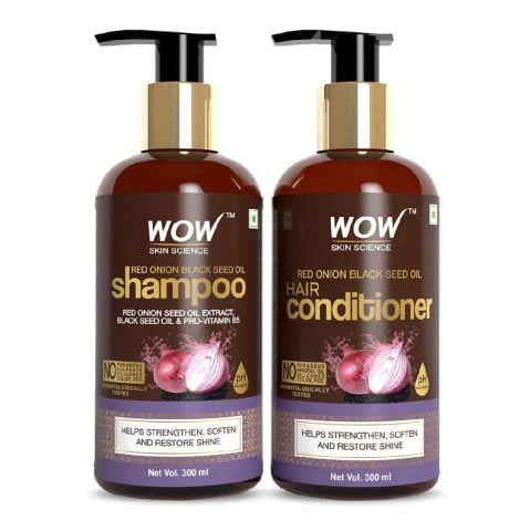1 - WOW Skin Science Red Onion Black Seed Oil Shampoo & Conditioner Kit,  2 Piece(s)/Pack  for All Hair Types 