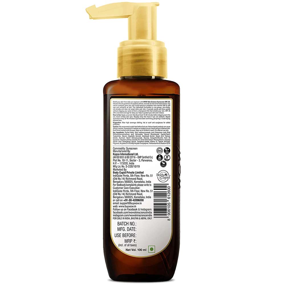 2 - WOW Skin Science Sunscreen Matte Finish,  100 ml  with SPF 35 PA++ 