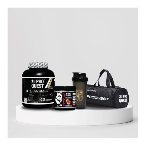 Proquest Lean Mass 6.6lb & Pump Up Pre workout 0.66lb Combo, 2 Piece(s)/Pack Milk Chocolate & Watermelon (Shaker with Free Bag)