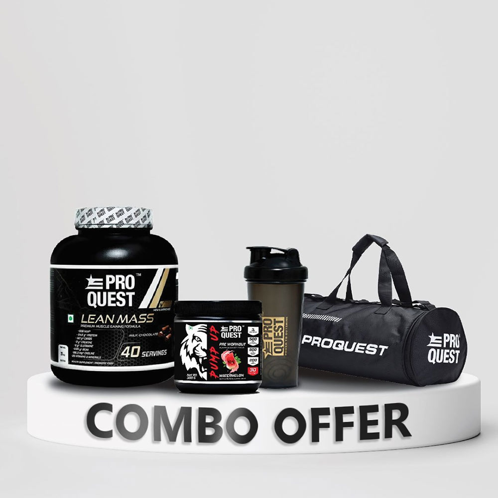 Proquest Lean Mass 6.6lb & Pump Up Pre workout 0.66lb Combo,  2 Piece(s)/Pack  Milk Chocolate & Watermelon (Shaker with Free Bag) 