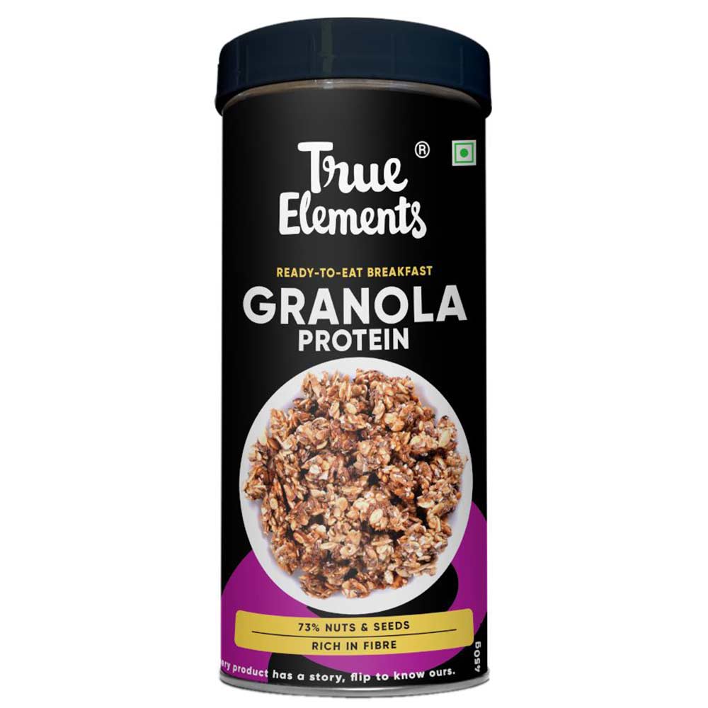 True Elements Ready-To-Eat Protein Granola,  Seeds & Nuts  450 g 