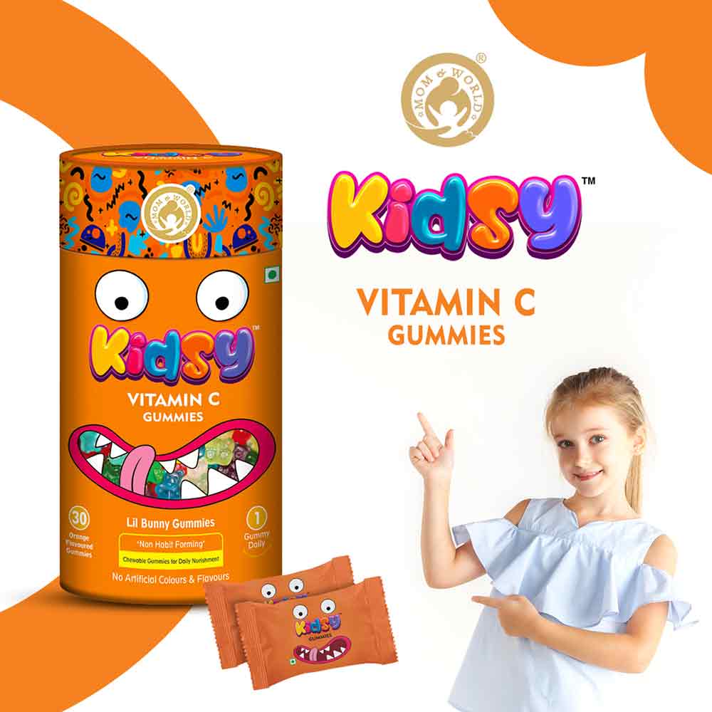 3 - Mom & World Kidsy Vitamin C,  30 gummies  Orange 