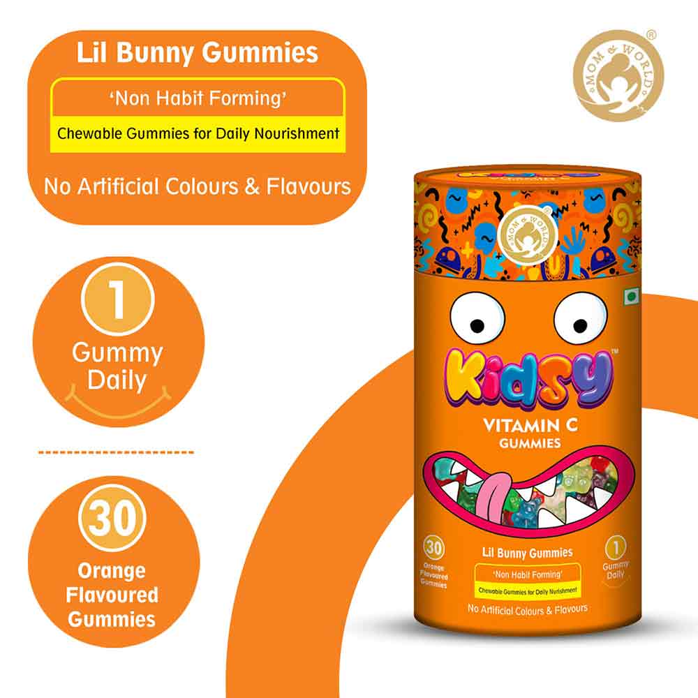 4 - Mom & World Kidsy Vitamin C,  30 gummies  Orange (Pack of 2) 