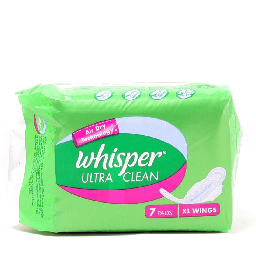 Whisper Ultra Clean,  15 pulls/pack  Extra Large 
