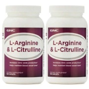 GNC L Arginine L Citrulline 120 caplets Unflavoured Pack of 2