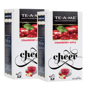TE-A-ME Cheer Tea (Pack of 2),  Cranberry Apple Infusion  25 Piece(s)/Pack 