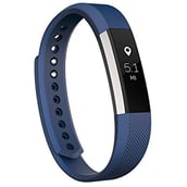 Fitbit Alta Fitness Tracker, Silver/Blue